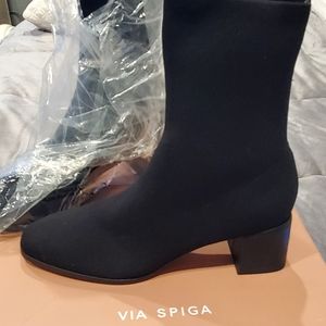 VIA SPIGA SIENNA SQUARE TOE BOOTS